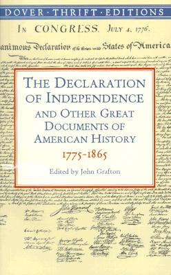 Image for The Declaration of Independence and Other Great Documents of American History 1775-1865 (Dover Thrift Editions)