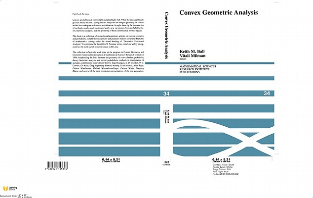 Convex Geometric Analysis (Mathematical Sciences Research Institute Publications, Series Number 34)