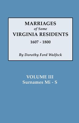 Image for Marriages of Some Virginia Residents, Vol. III