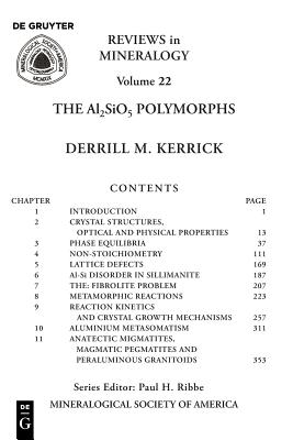 The Al2SiO5 Polymorphs (Reviews in Mineralogy & Geochemistry, 22)