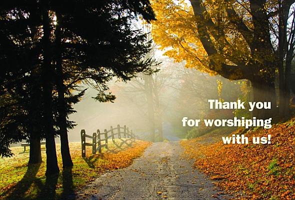 Thank You for Worshiping with Us! Postcard (Pkg of 25)