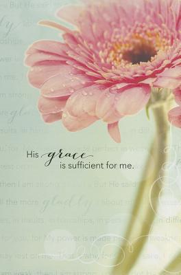 Christian Art Gifts Large Hardcover Notebook/Journal Grace is Sufficient 2 Corinthians 12:9-11 Bible Verse Pink Daisy Inspirational Wire Bound Spiral Notebook w/192 Lined Pages, 6 x 8.25