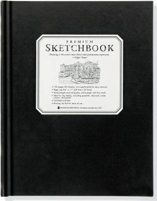 Premium Black Sketchbook - Large (8-1/2 inch x 11 inch, Micro-Perforated Pages)