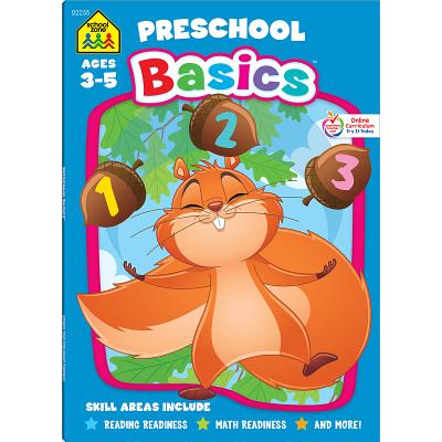 School Zone - Preschool Basics Workbook - 64 Pages, Ages 3 to 5, Colors, Numbers, Counting, Matching, Classifying, Beginning Sounds, and More (School Zone Basics Workbook Series)