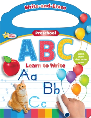 Active Minds - Write-and-Erase Preschool ABC: Learn to Write Learning Board Wipe Clean - Letters, Words, and Writing Skills