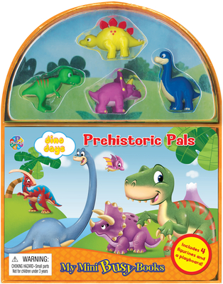 Phidal - Dino Days Prehistoric Pals My Mini Busy Book for Kids, Children to Play - Includes 4 Figurines with Foldable Play Board and Storybook, Portable and Travel Ready